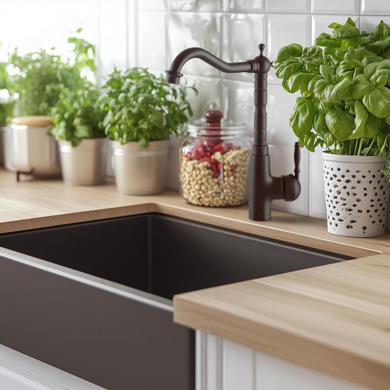 Graniteland Verve Kuhinjska Armatura Črna z Vrtljivim Izlivom 1208970702