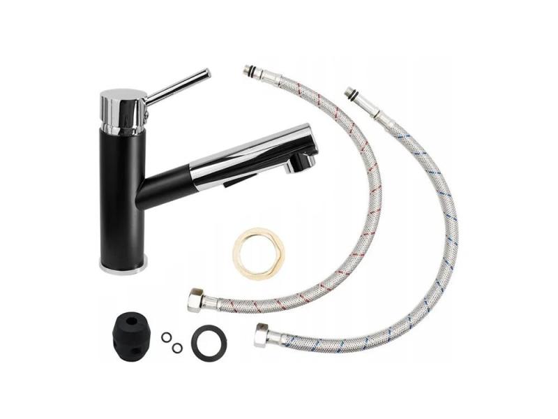 Graniteland Ceres Kuhinjska Pipa Črna z Izvlečno Izlivno Cevjo in Dvostransko Ročno Prho 1208970707