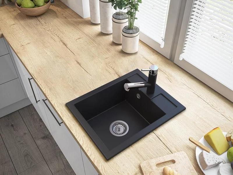 Graniteland Ceres Kuhinjska Pipa Črna z Izvlečno Izlivno Cevjo in Dvostransko Ročno Prho 1208970707