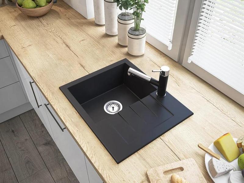 Graniteland Ceres Kuhinjska Pipa Črna z Izvlečno Izlivno Cevjo in Dvostransko Ročno Prho 1208970707