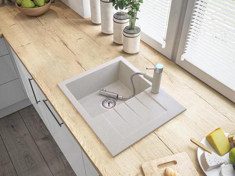 Graniteland Ceres Kuhinjska mešalna pipa Bež pesek z Izvlečno Izlivo in Dvojno-Funkcionalno Ročno prho 1208970708