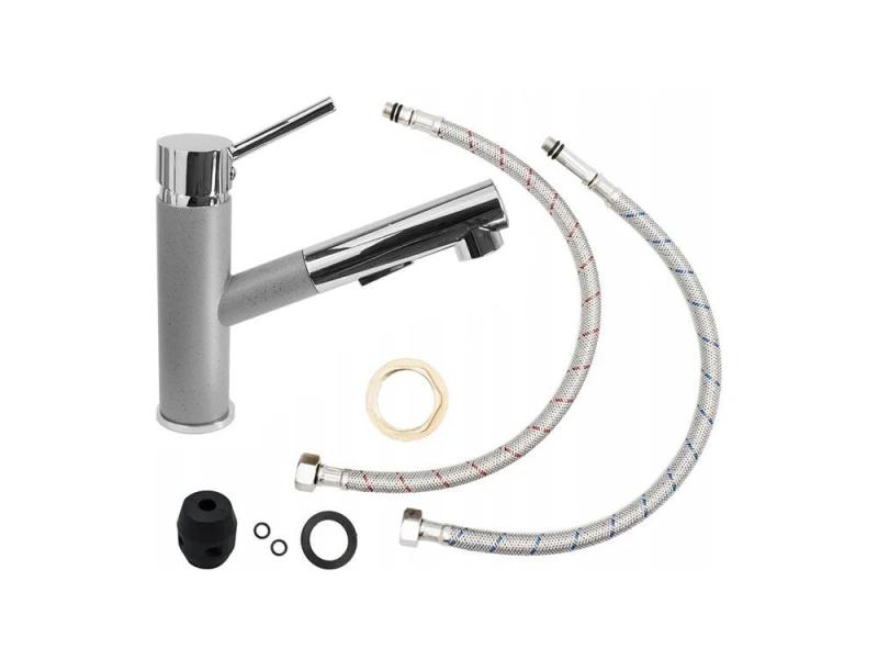 Graniteland Ceres Kuhinjska armatura Siva z Izvlečno Izlivno Cevjo in Ročno Prho z Dvojno Funkcijo 1208970710