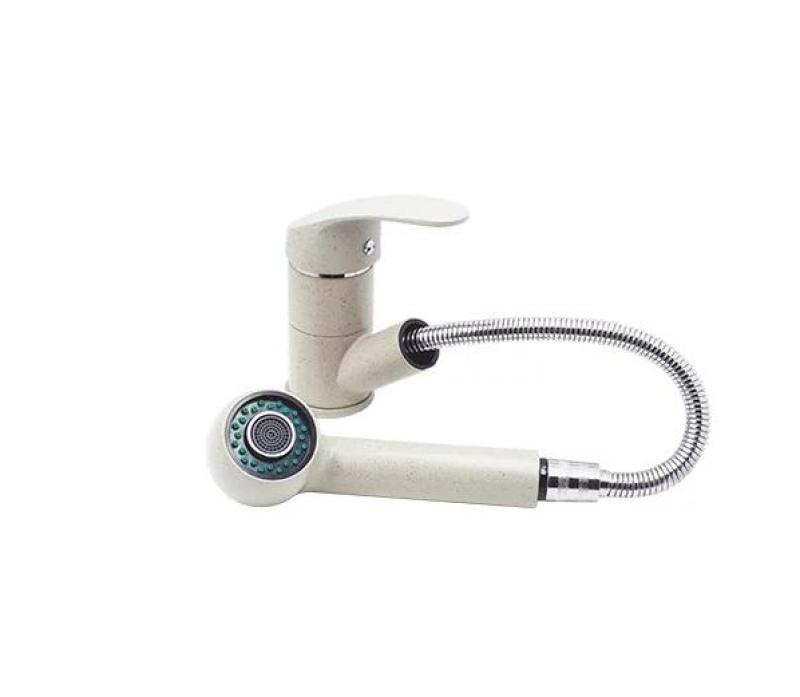 Graniteland Rhea Kuhinjska mešalna pipa Bež pesek z Iztisljivim Izlivom in Dvojno-Funkcionalno Ročno prho 1208970713