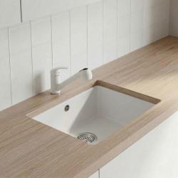 Graniteland Rhea Kuhinjska Armatura Bela z Izvlečno Cevjo in Dvojno Funkcijo Ročne Prhe 1208970714