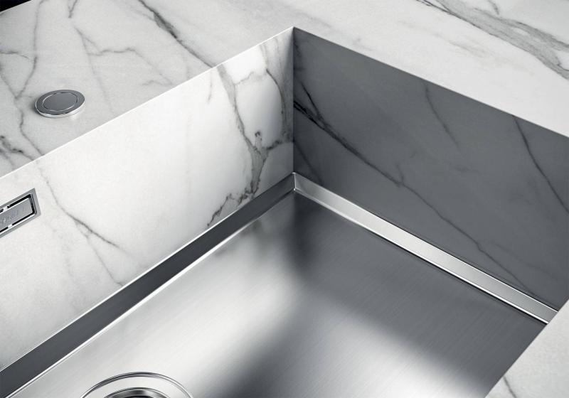 Foster Phantom Base RVS Bodemplaat Worktop Pomivalno korito 50x40cm za vgradnjo v keramiko, naravni kamen in Solidsurface debelina 12mm 1208970720