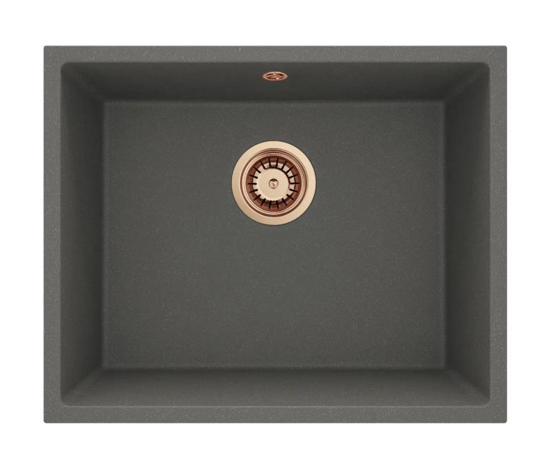 GraniteMy Universal Granit Siva, temna Pomivalno korito 50x40 cm Nadgradnja, Podgradnja in Vgradnja z Bakreno Plug 1208970757