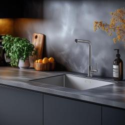 Pure.Sink Prestige Kombinacijski set Nerjaveče jeklene pomivalno korito 50x40 cm z nerjavečo jekleno kuhinjsko pipo 1208970762
