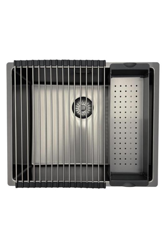 Pure.Sink Prestige Komplet Gun metal pomivalno korito 50x40 cm z Gun metal kuhinjsko pipo 1208970763