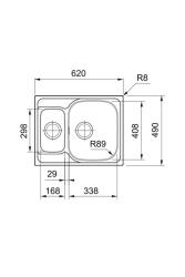 Franke Spark SKX 660 1,5 RVS Pomivalno korito, reverzibilno Vgradnja 62x49cm 101.0714.455