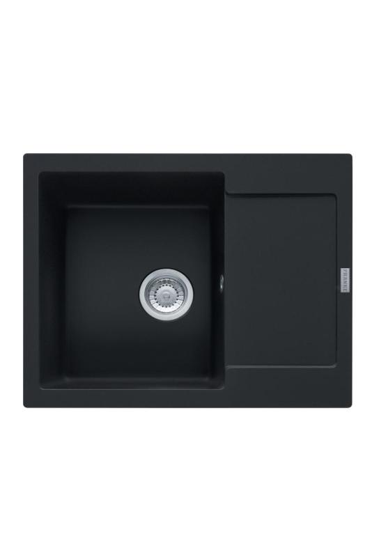 Franke Maris MRG 611-62 Fragranite Mat Črno Korito 62 x 50 cm Nadgradnja z Odcejalnikom 114.0628.964