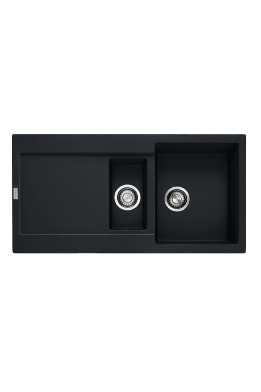 Franke Maris MRG 651 Fragranite Mat Črna 1,5 Umivalnik 97 x 50 cm Nadgradnja z Odcejalnikom 114.0628.993