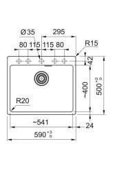 Franke Maris MRG 610-50 TL Fragranite Mat Črna Vgradna Pomivalna Korita z Luknjo za Pipo 114.0668.630