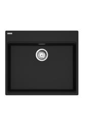 Franke Maris MRG 610-60 Care Fragranite Mat Črna plitka invalidska umivalnik 635 x 559 mm Nadgradnja z vgradnim koritom za pipo 114.0729.484