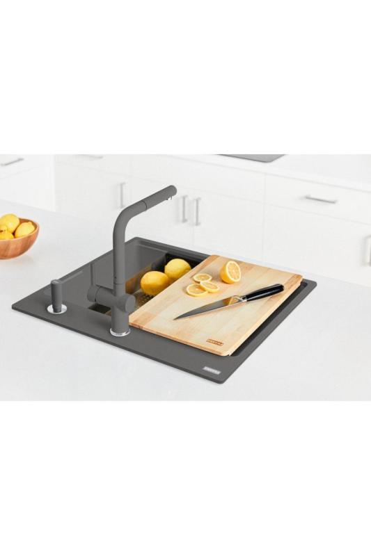 Franke Maris MRG 610-60 Care Fragranite Stone siva plitka invalidska pomivalna korita 635 x 559 mm vgradnja z luknjo za pipo 114.0729.486
