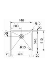 Franke Bolero Plus New R10 B2X 210-40-37 RVS Umivalnik za ravno vgradnjo, podgradnjo in nadgradnjo 40x37 cm 127.0730.522
