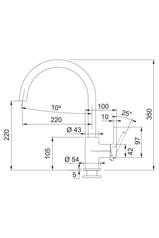 Franke Lina XL Kuhinjska mešalna pipa Beige z Vrtljivim Izlivom 115.0626.025

