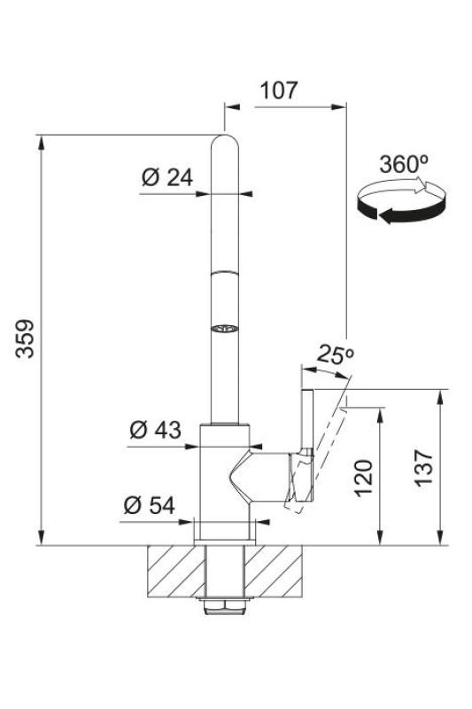 Franke Lina Kuhinjska Mešalna Pipa Krom z Izvlečno Ročno Prho 115.0693.229