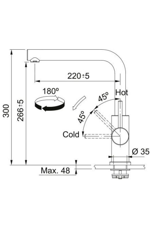 Franke Smart Glenda Kuhinjska pipa Vrtljivi izliv RVS 115.0706.985