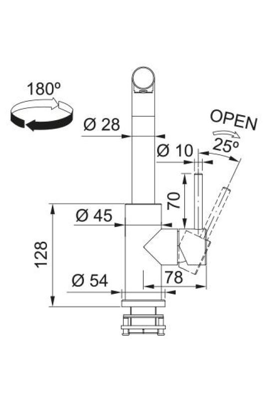 Franke Smart Glenda Kuhinjska pipa Vrtljivi izliv RVS 115.0706.985