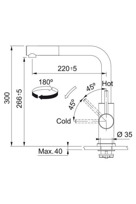 Franke Smart Glenda Kuhinjska pipa iz nerjavečega jekla z izvlečnim izlivom 115.0706.986