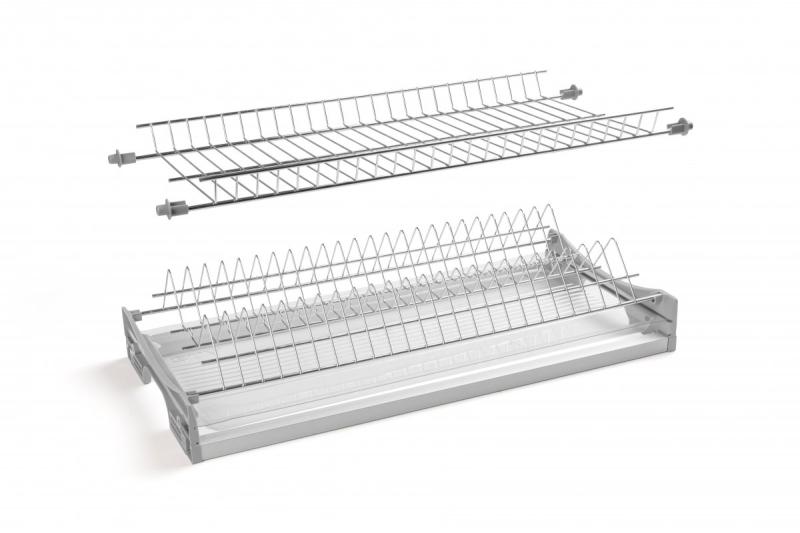 Odtok GTV BASIC 1, dvonadstropni, omarica 500, za plošče debeline 16 - 18 mm, 1x predal, krom