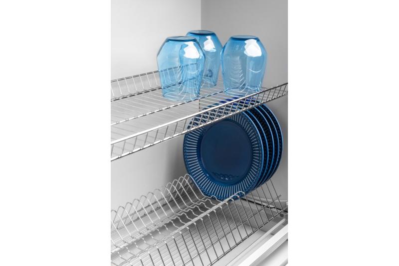 Drainer GTV BASIC 1, dve ravni, omara 600, za plošče debeline 16 - 18 mm, 1x predal, krom
