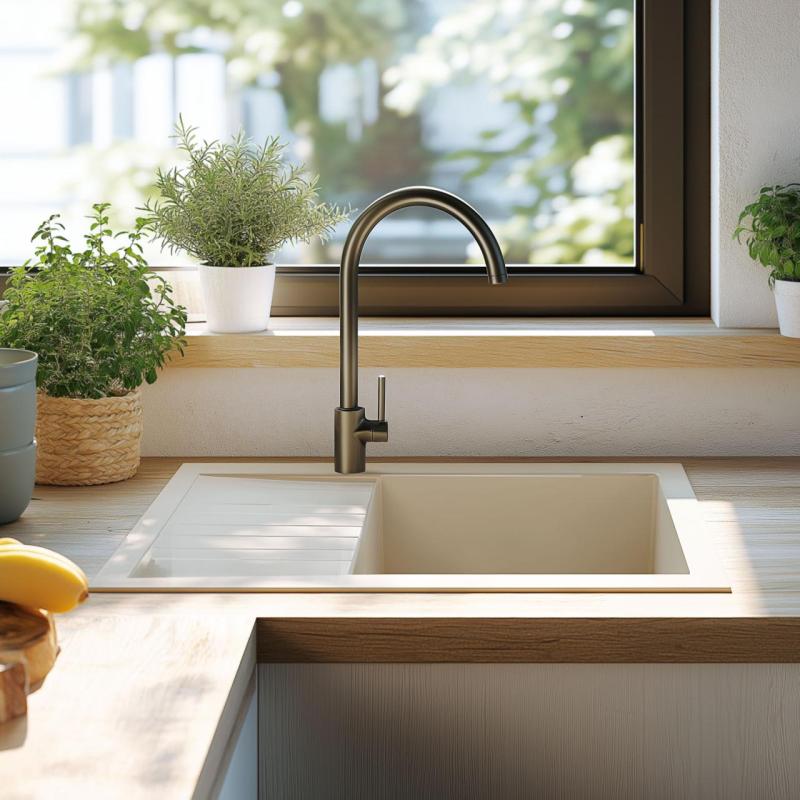 Ausmann Ceramic Sylva Keramično Belo Pomivalno Korito z Odcejalnikom 857 x 500 mm 1208971128