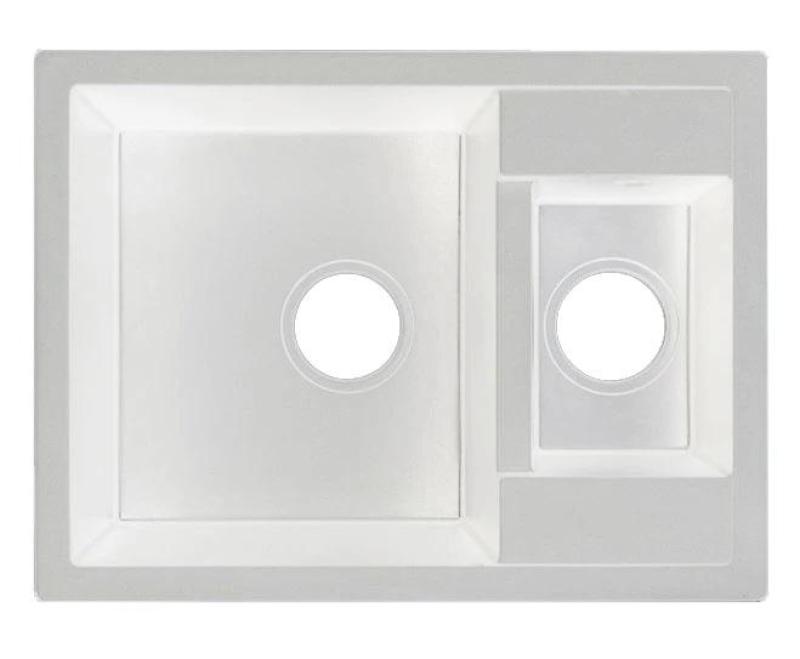 GraniteMy Smart extra plitva 1,5 granitna nadgradna bela umivalnik 58x44cm z bakreno vtičnico 1208970052