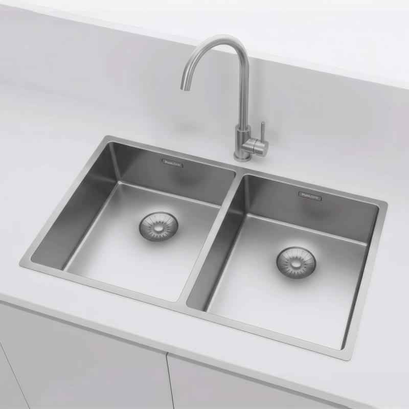 Pure.Sink Prestige Dvojno RVS korito 70x40 cm 10mm radij podgradnja, vgradnja in nadgradnja PPG343440-02