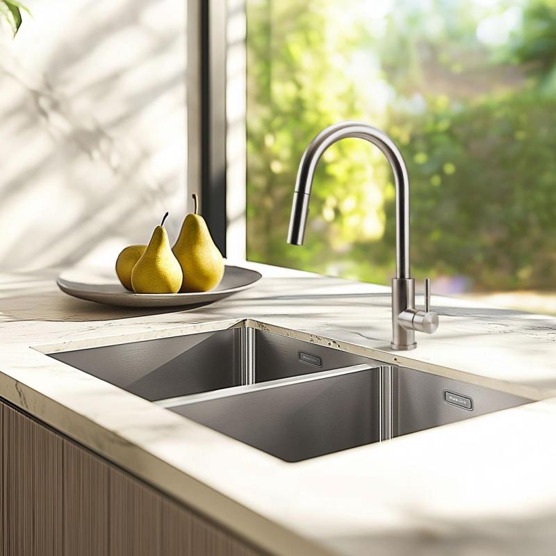Pure.Sink Prestige Dvojno RVS korito 70x40 cm 10mm radij podgradnja, vgradnja in nadgradnja PPG343440-02
