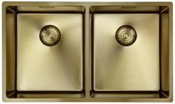 Pure.Sink Prestige Dvojno zlato umivalnik 70x40 cm 10mm radij podgradnja, ravna gradnja in nadgradnja PPG343440-60