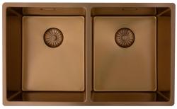Pure.Sink Prestige Dvojno bakreno pomivalno korito 70x40cm 10mm radius podgradnje, ravne gradnje in nadgradnje PPG343440-62