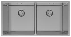 Pure.Sink Prestige Dvojno RVS pomivalno korito 82x40 cm 10mm polmer podgradnja, ravna gradnja in nadgradnja PPG404040-02