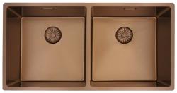 Pure.Sink Prestige Dvojno bakreno korito 82x40 cm 10mm polmer podgradnje, ravne gradnje in nadgradnje PPG404040-62