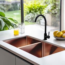 Pure.Sink Prestige Dvojno bakreno korito 82x40 cm 10mm polmer podgradnje, ravne gradnje in nadgradnje PPG404040-62