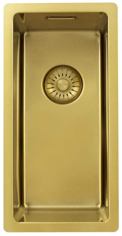 Pure.Sink Exclusivo majhno zlato korito 18x40 cm 10mm polmer podgradnja, ravna vgradnja in nadgradnja PEX1840-60