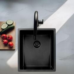 Pure.Sink Exclusivo Gun metal umivalnik 34x40 cm 10mm radij podgradnja, ravna gradnja in nadgradnja PEX3440-61