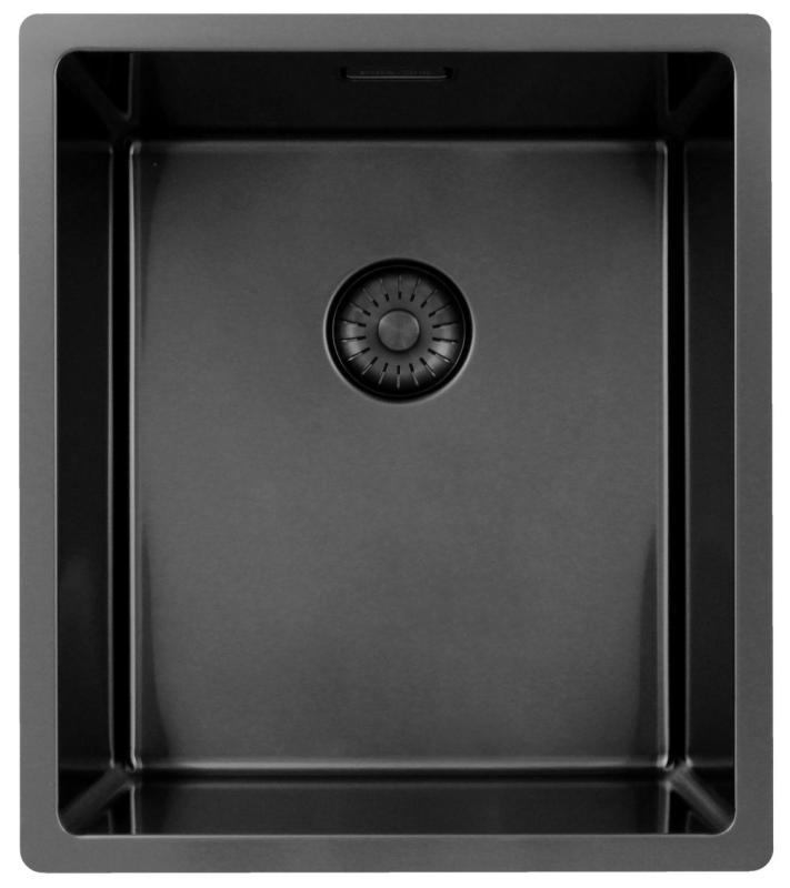 Pure.Sink Exclusivo Gun metal umivalnik 34x40 cm 10mm radij podgradnja, ravna gradnja in nadgradnja PEX3440-61