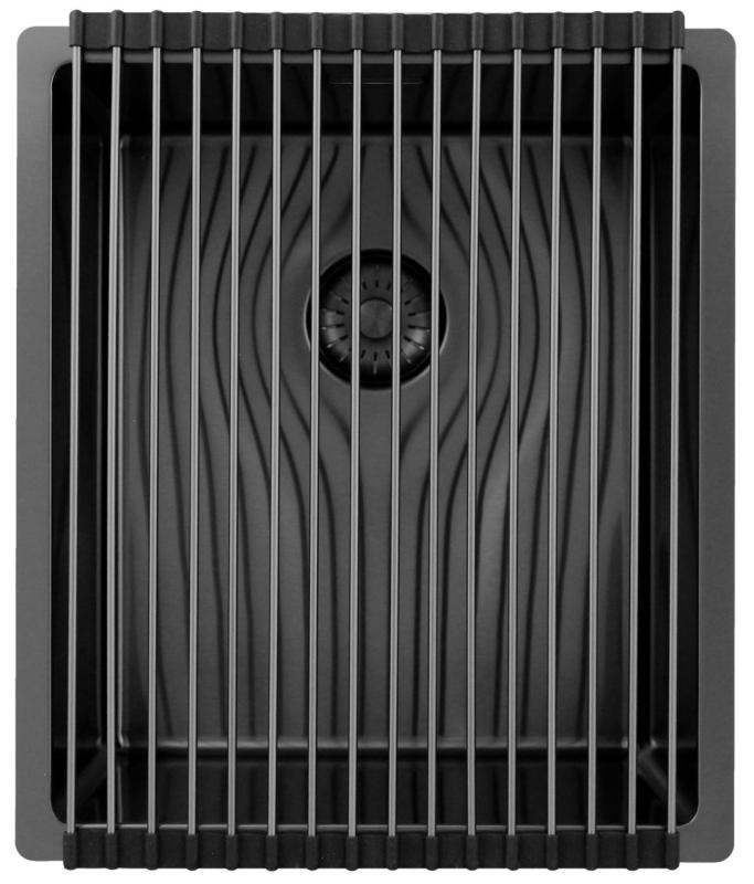 Pure.Sink Exclusivo Gun metal umivalnik 34x40 cm 10mm radij podgradnja, ravna gradnja in nadgradnja PEX3440-61