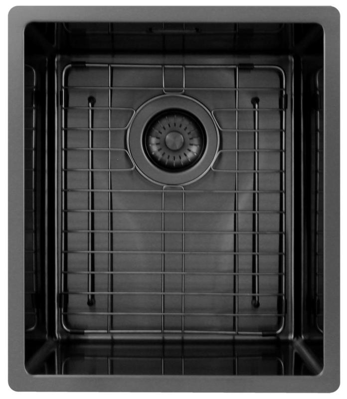 Pure.Sink Exclusivo Gun metal umivalnik 34x40 cm 10mm radij podgradnja, ravna gradnja in nadgradnja PEX3440-61