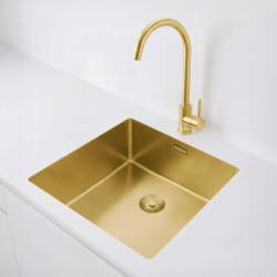 Pure.Sink Exclusivo Zlato korito 40x40 cm 10mm radius podgradnja, ravna gradnja in nadgradnja PEX4040-60