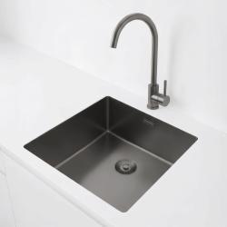 Pure.Sink Exclusivo Gun metal umivalnik 40x40 cm 10mm radij podgradnja, ravna gradnja in nadgradnja PEX4040-61