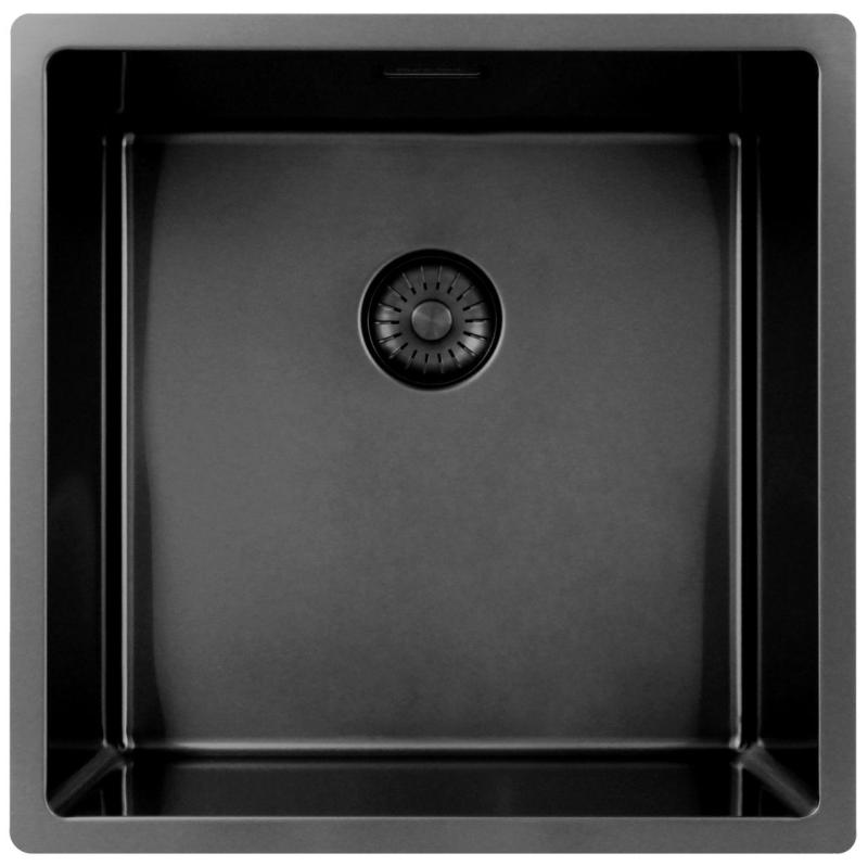 Pure.Sink Exclusivo Gun metal umivalnik 40x40 cm 10mm radij podgradnja, ravna gradnja in nadgradnja PEX4040-61