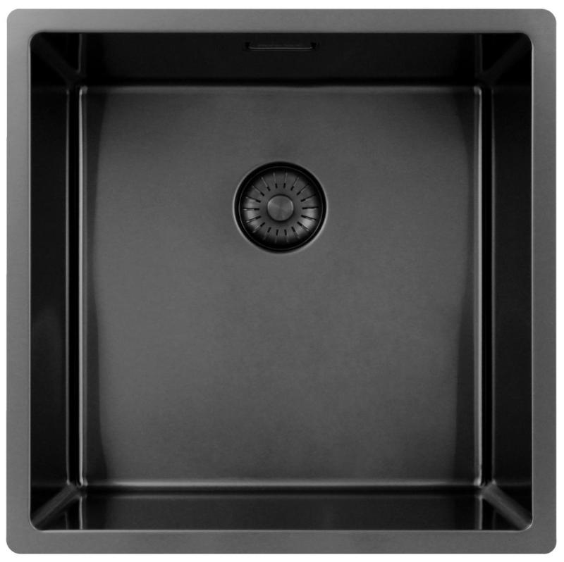 Pure.Sink Exclusivo Gun metal umivalnik 40x40 cm 10mm radij podgradnja, ravna gradnja in nadgradnja PEX4040-61