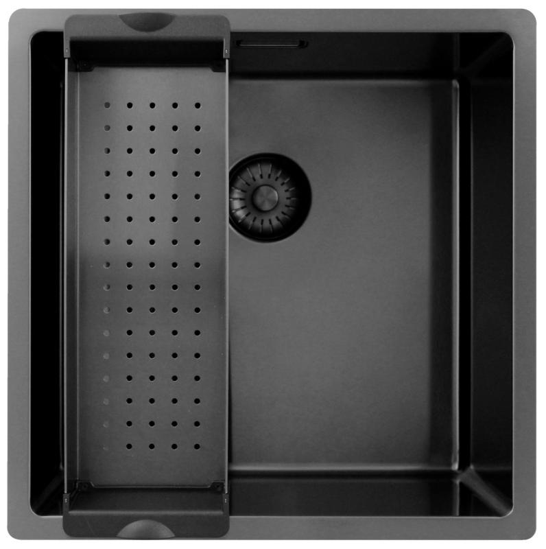 Pure.Sink Exclusivo Gun metal umivalnik 40x40 cm 10mm radij podgradnja, ravna gradnja in nadgradnja PEX4040-61