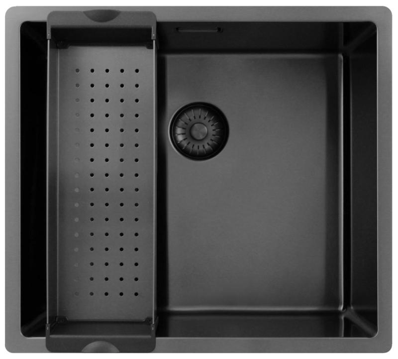 Pure.Sink Exclusivo Gun metal umivalnik 45x40 cm 10mm radij podgradnja, ravna gradnja in nadgradnja PEX4540-61