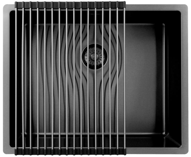 Pure.Sink Exclusivo Gun metal umivalnik 50x40 cm 10mm radij podgradnja, ravna gradnja in nadgradnja PEX5040-61