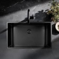 Pure.Sink Exclusivo veliko Gun metal pomivalno korito 70x40 cm 10mm polmer podgradnje, vgradnje in nadgradnje PEX7040-61
