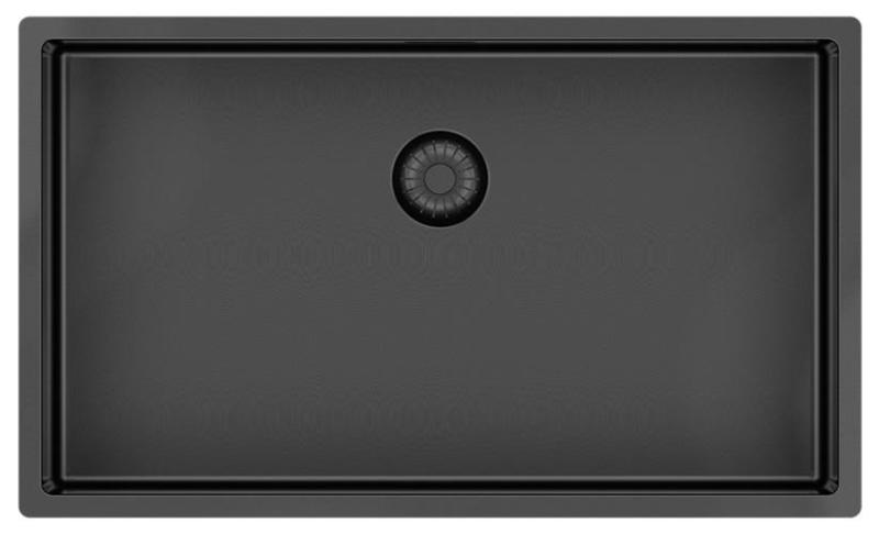 Pure.Sink Exclusivo veliko Gun metal pomivalno korito 70x40 cm 10mm polmer podgradnje, vgradnje in nadgradnje PEX7040-61
