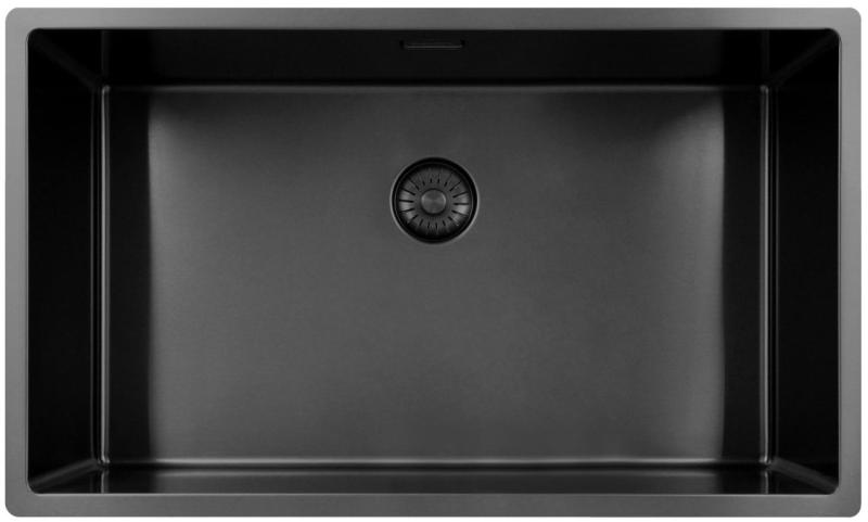 Pure.Sink Exclusivo veliko Gun metal pomivalno korito 70x40 cm 10mm polmer podgradnje, vgradnje in nadgradnje PEX7040-61
